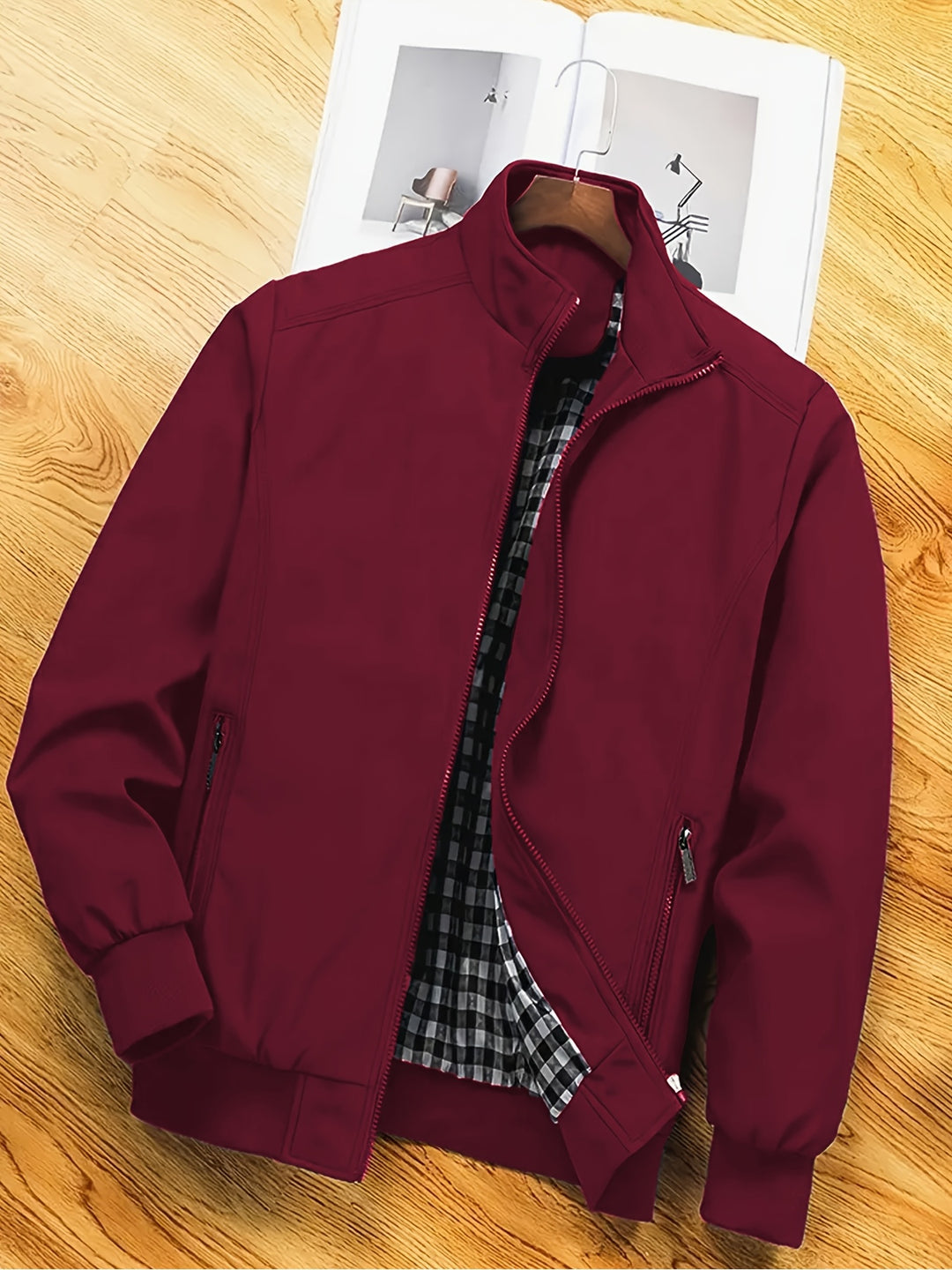Men's Lightweight Jacket with Stand Collar
