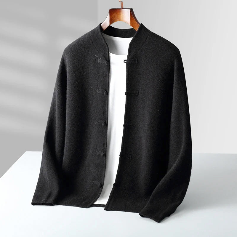 Preston Men's Cashmere Mandarin Toggle Cardigan Sweater
