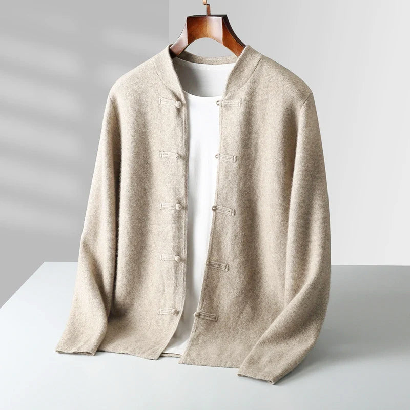 Preston Men's Cashmere Mandarin Toggle Cardigan Sweater