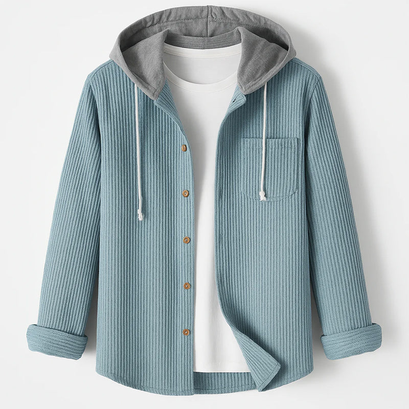 CORDUROY SHIRT WITH HOOD
