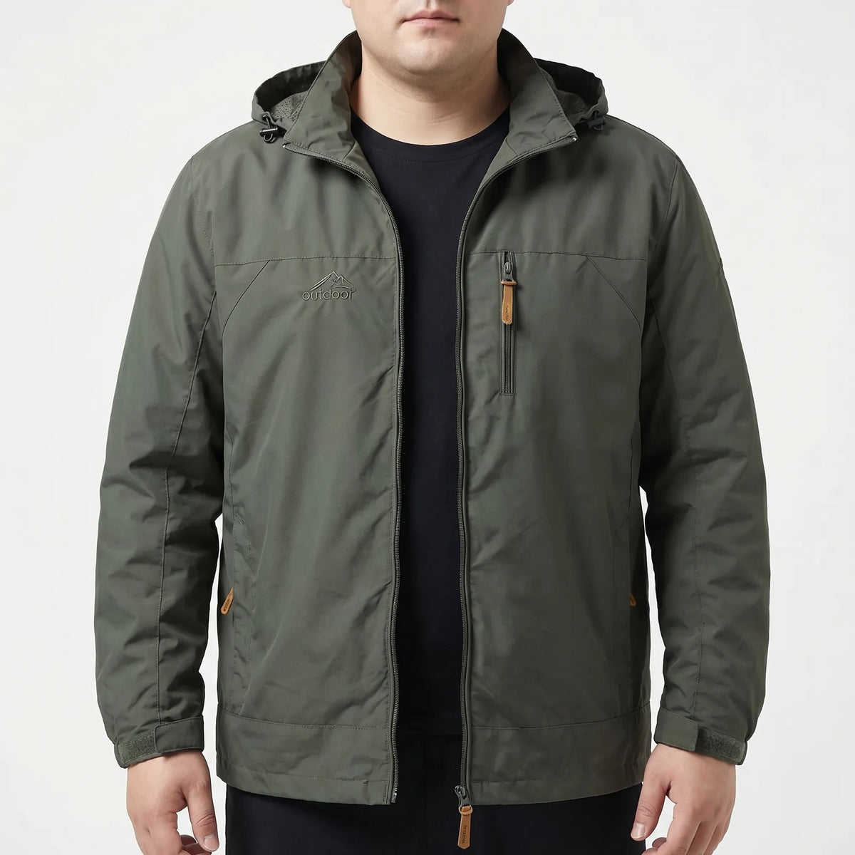 Men's Lightweight Waterproof Jacket with Adjustable Hood