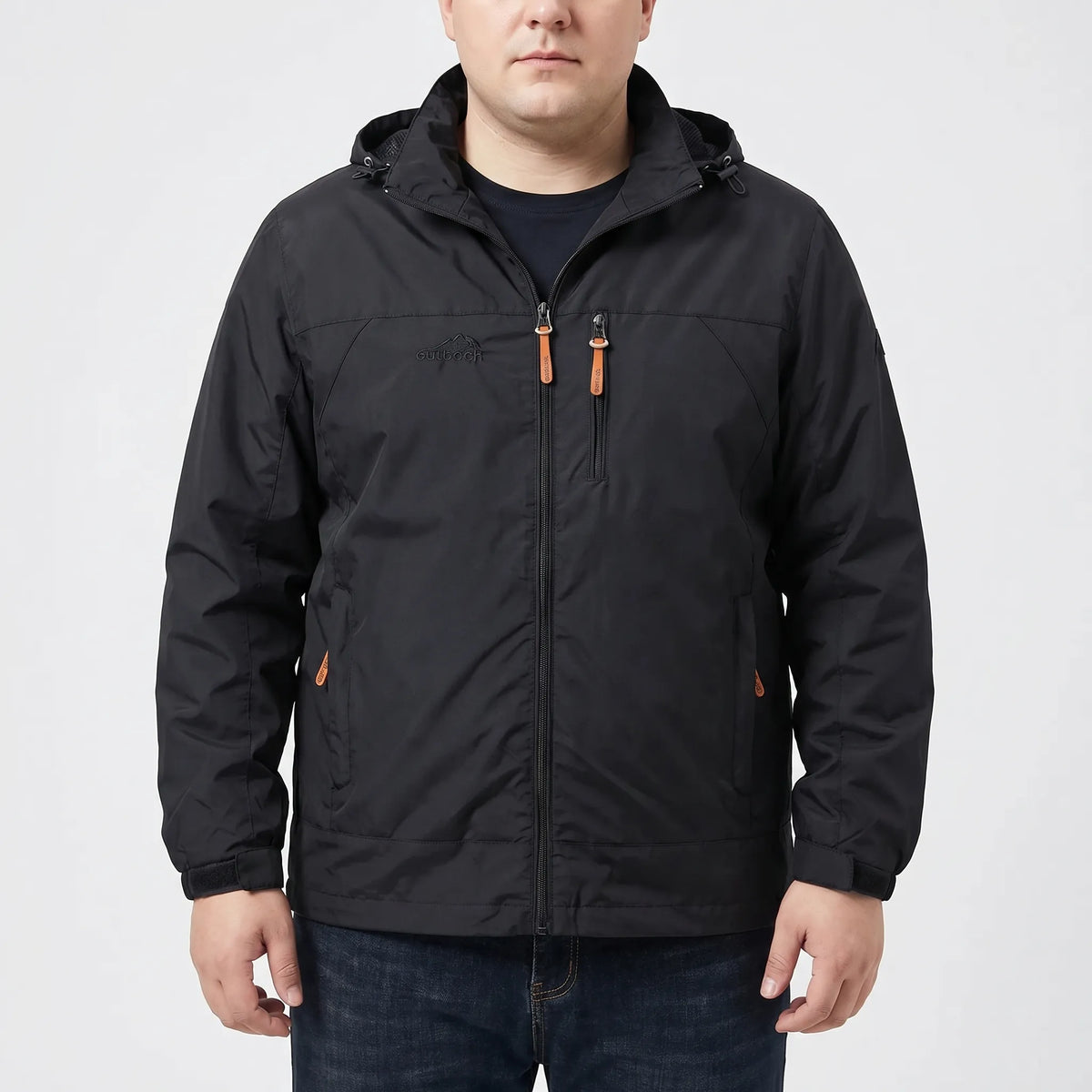 Men's Lightweight Waterproof Jacket with Adjustable Hood
