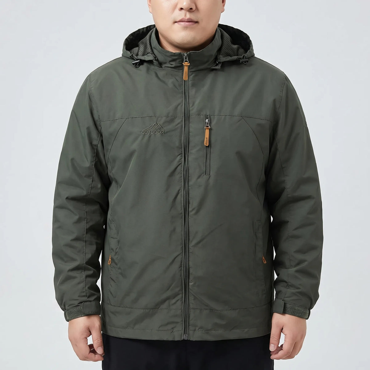 Men's Lightweight Waterproof Jacket with Adjustable Hood