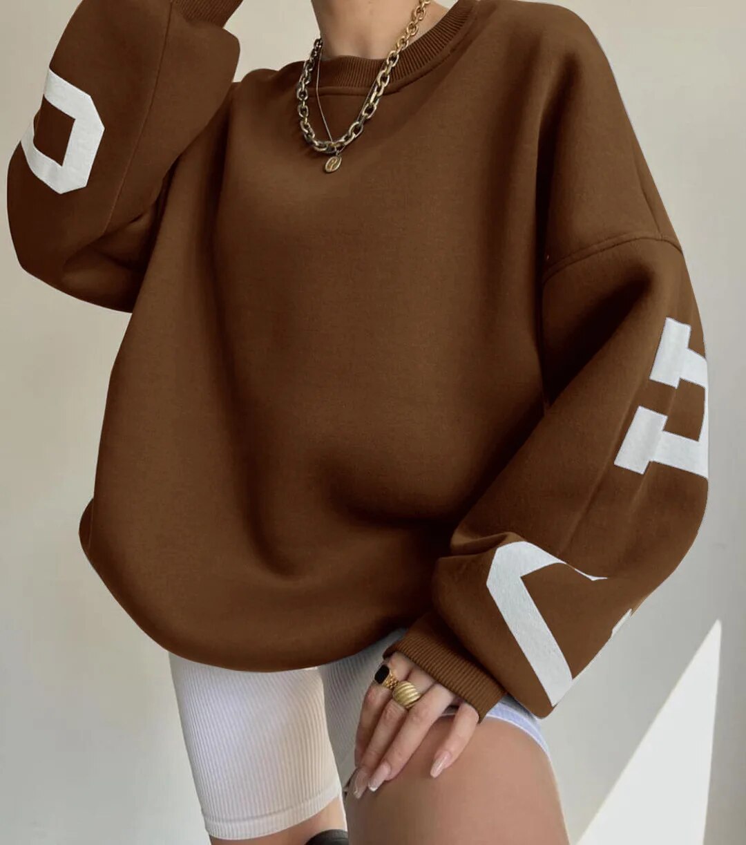 Women's fleece crewneck sweatshirt