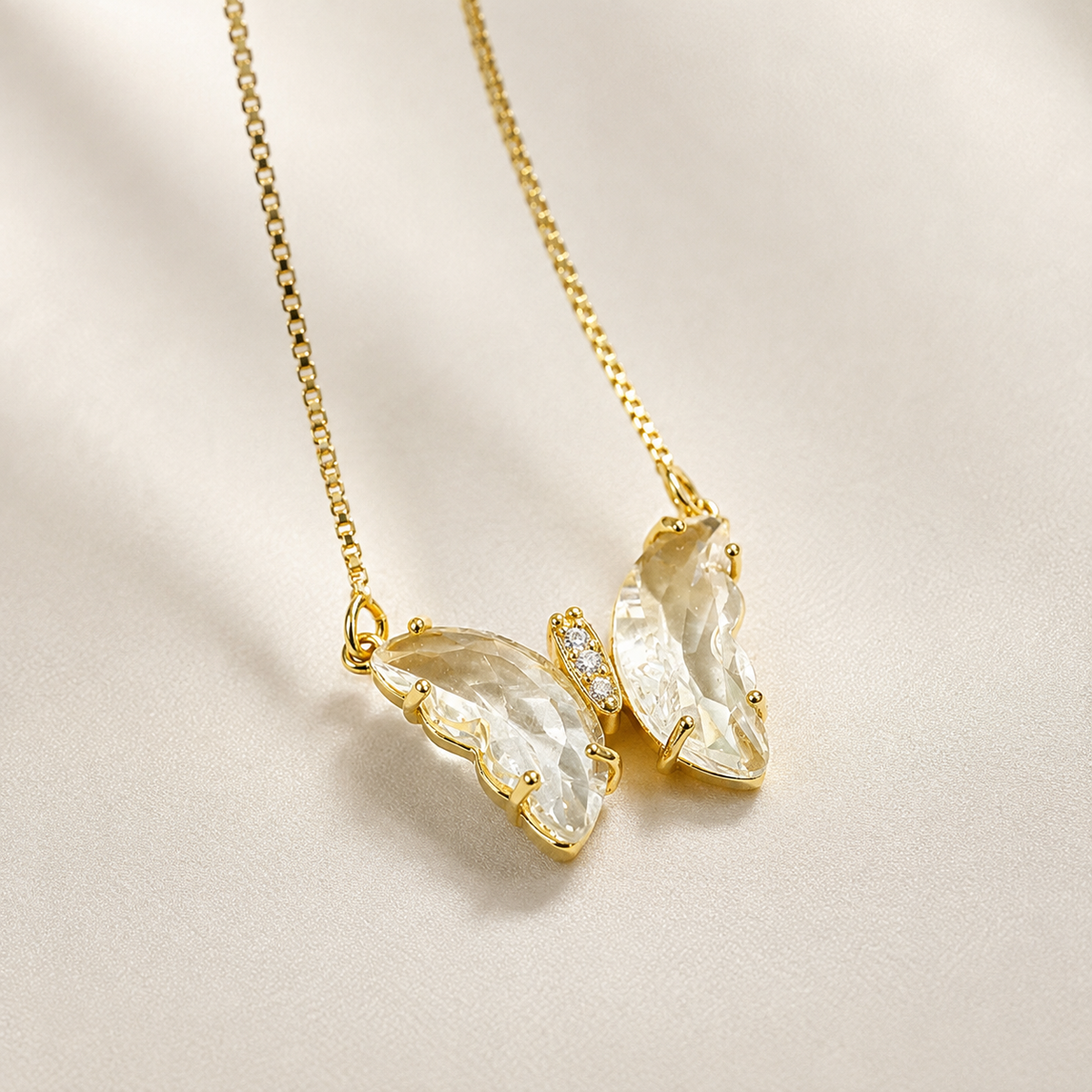 Evelyn - Crystal Butterfly Necklace