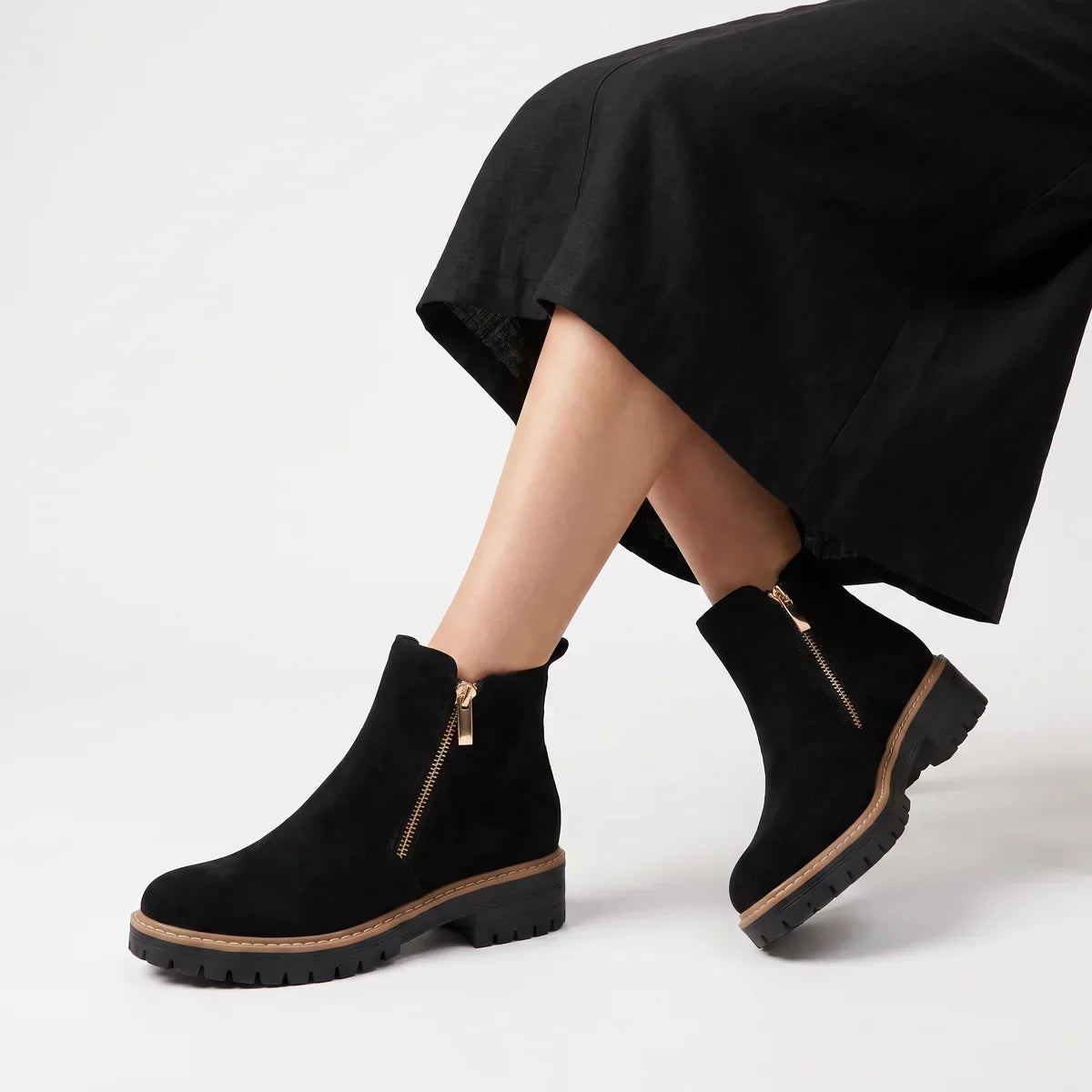 Women’s Chunky Zip Ankle Boots