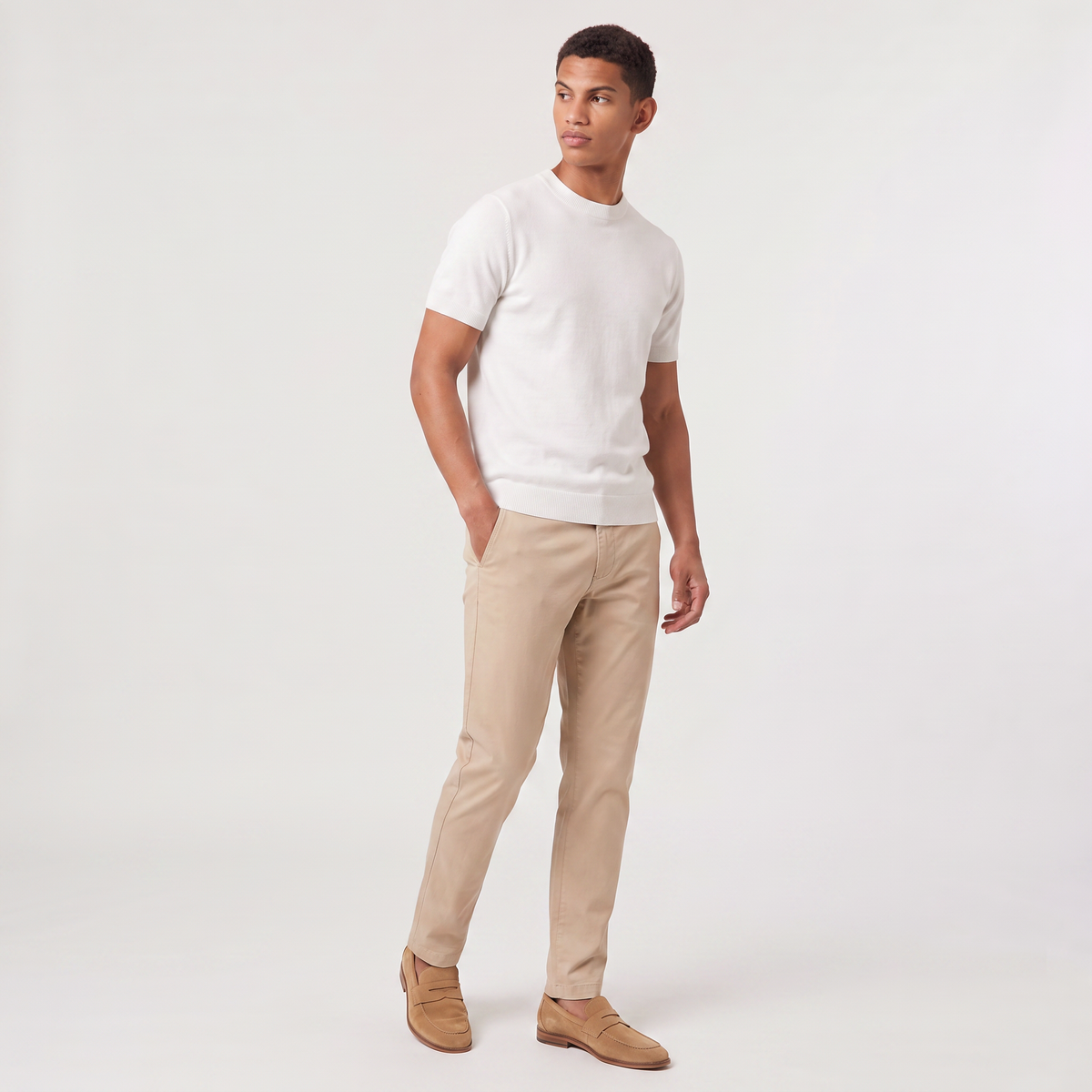 Men's Fine Knit Crew Neck T-Shirt