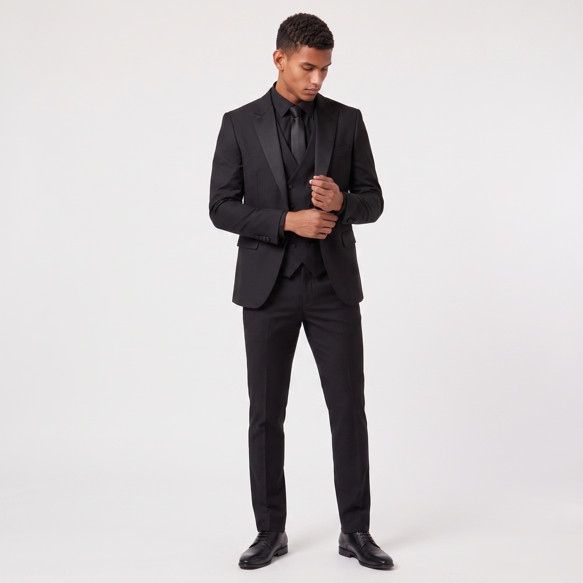 Men's Slim Fit Three-Piece Suit | Double-Breasted Blazer & Waistcoat