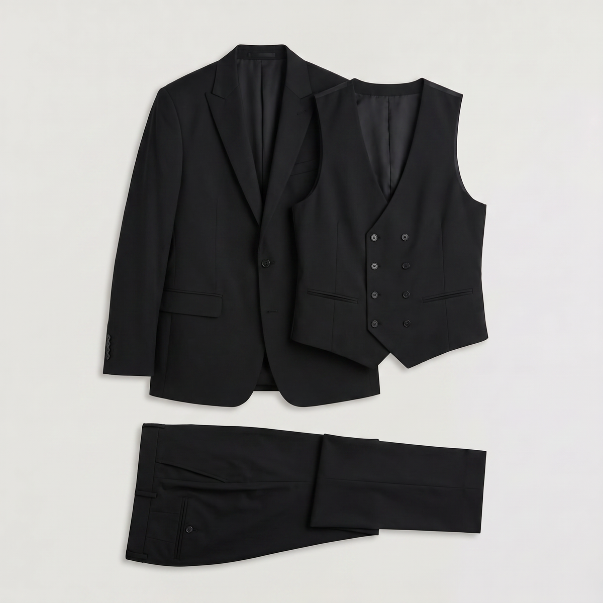 Men's Slim Fit Three-Piece Suit | Double-Breasted Blazer & Waistcoat