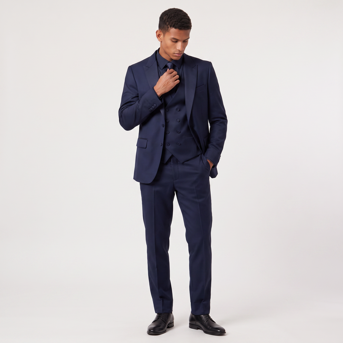 Men's Slim Fit Three-Piece Suit | Double-Breasted Blazer & Waistcoat