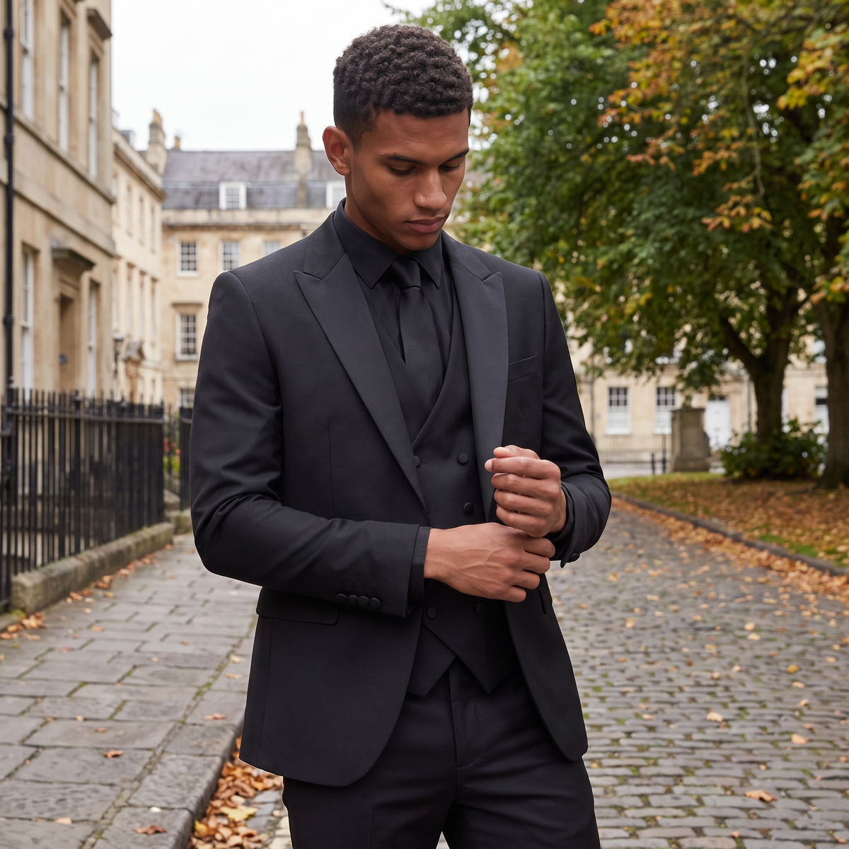 Men's Slim Fit Three-Piece Suit | Double-Breasted Blazer & Waistcoat