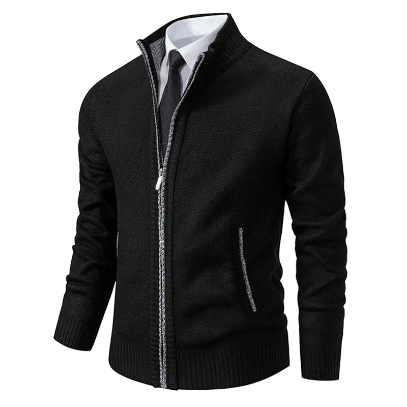 Jack - Men's Stand-Collar Zip Sweater Vest with Ribbed Trim