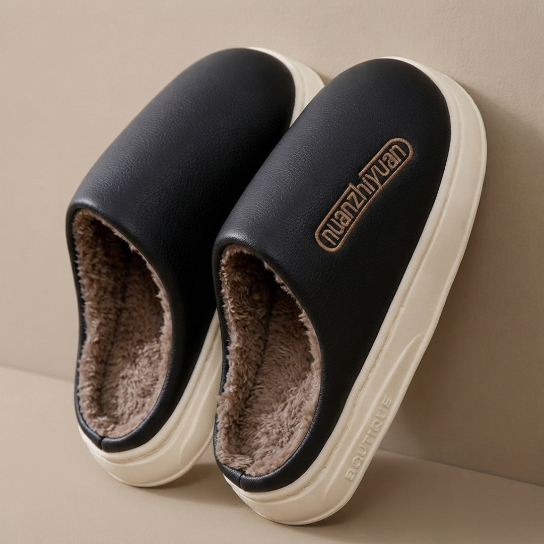 Jarran | Plush-Lined Platform Clog Slippers