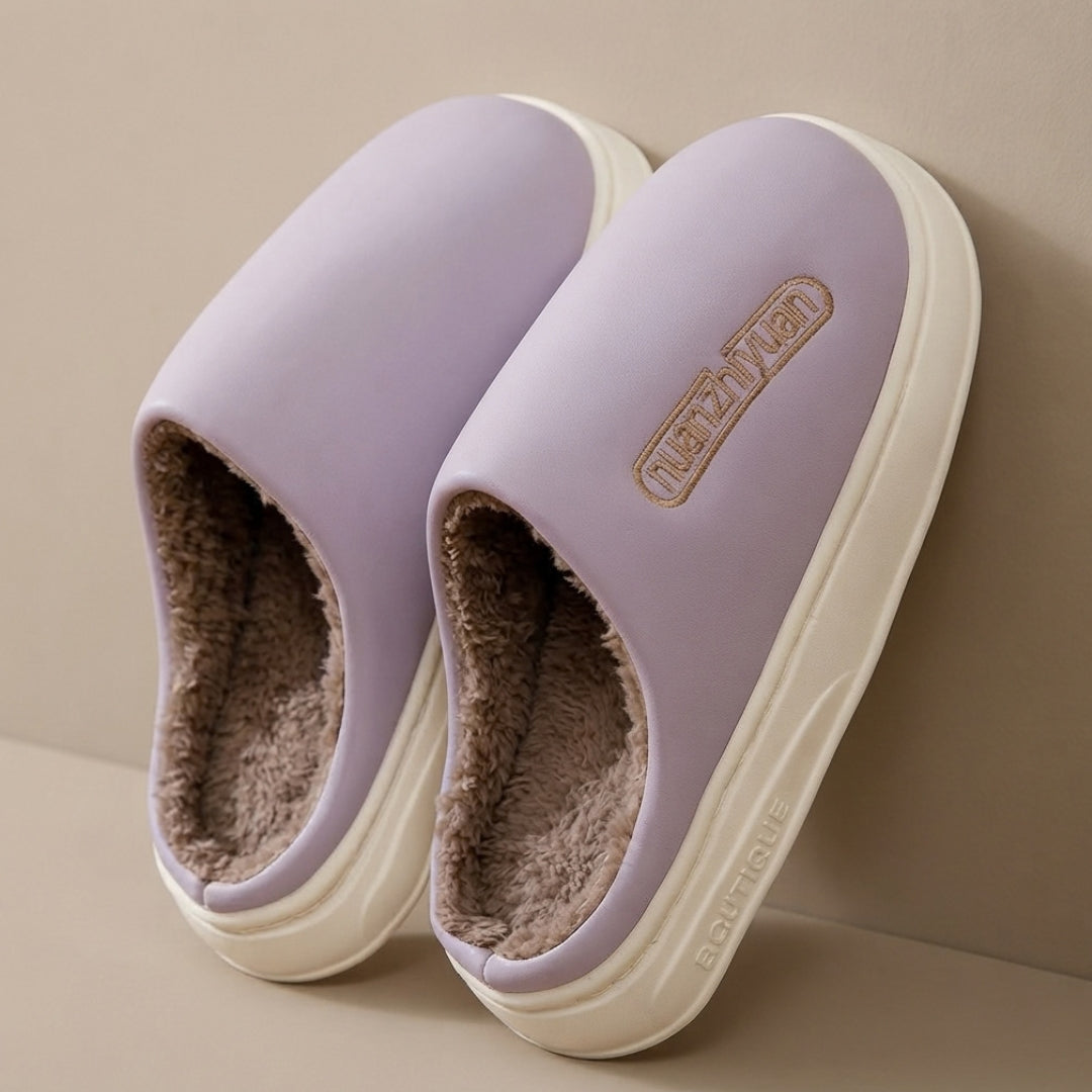Jarran | Plush-Lined Platform Clog Slippers