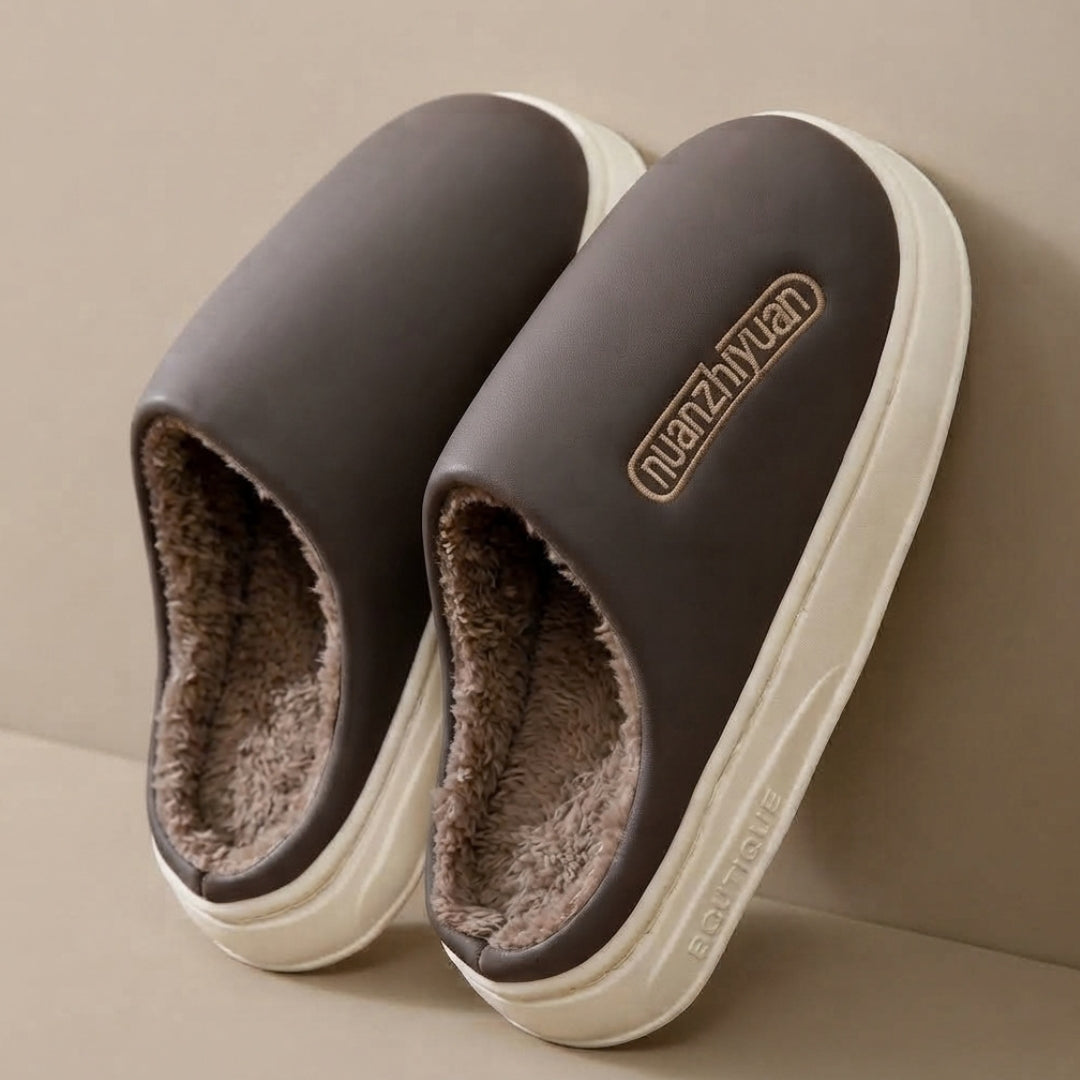 Jarran | Plush-Lined Platform Clog Slippers