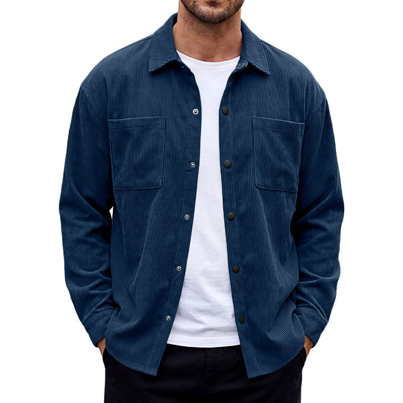 Jason - Men's Corduroy Snap Button Two-Pocket Jacket