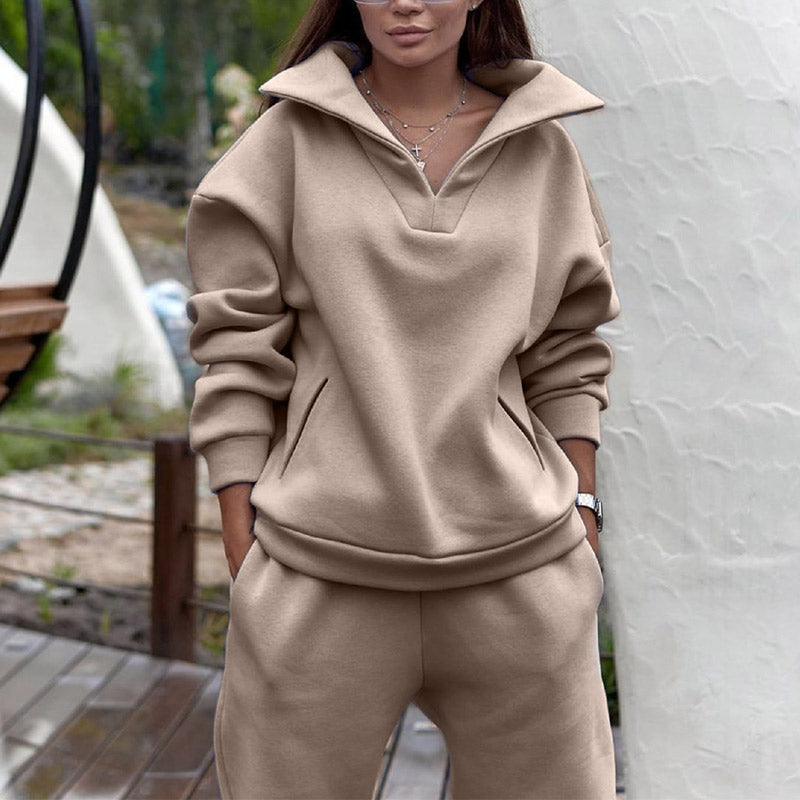 Women's Hooded Loungewear Set with Kangaroo Pockets