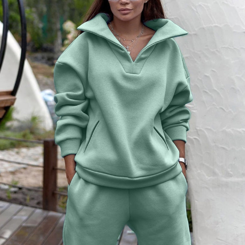 Women's Hooded Loungewear Set with Kangaroo Pockets