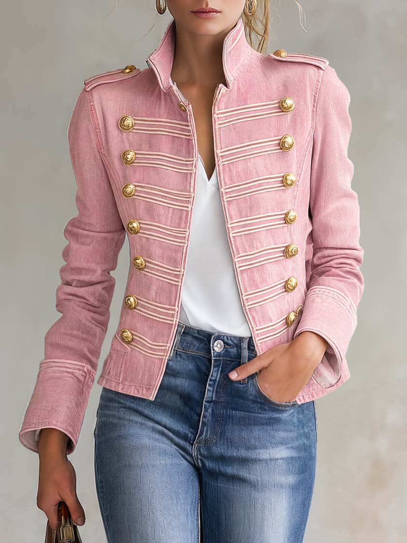 Kassidy - Women's Gold-Button Band Jacket