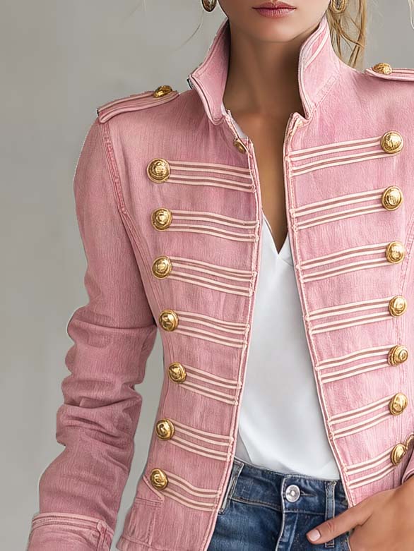 Kassidy - Women's Gold-Button Band Jacket