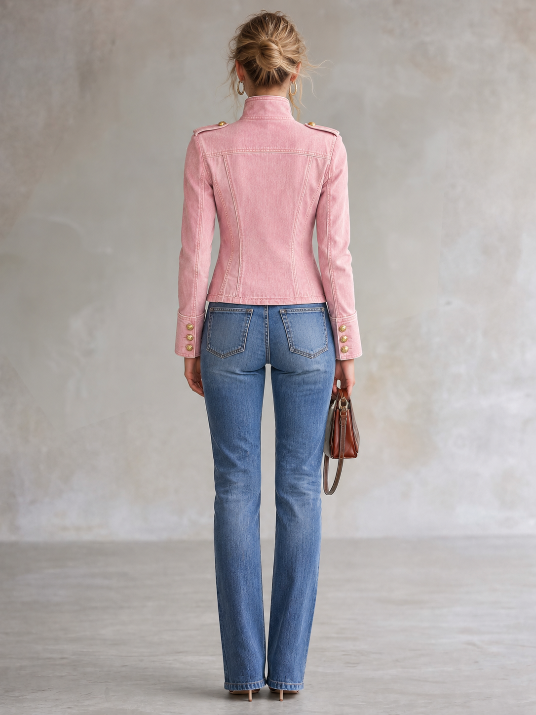 Kassidy - Women's Gold-Button Band Jacket