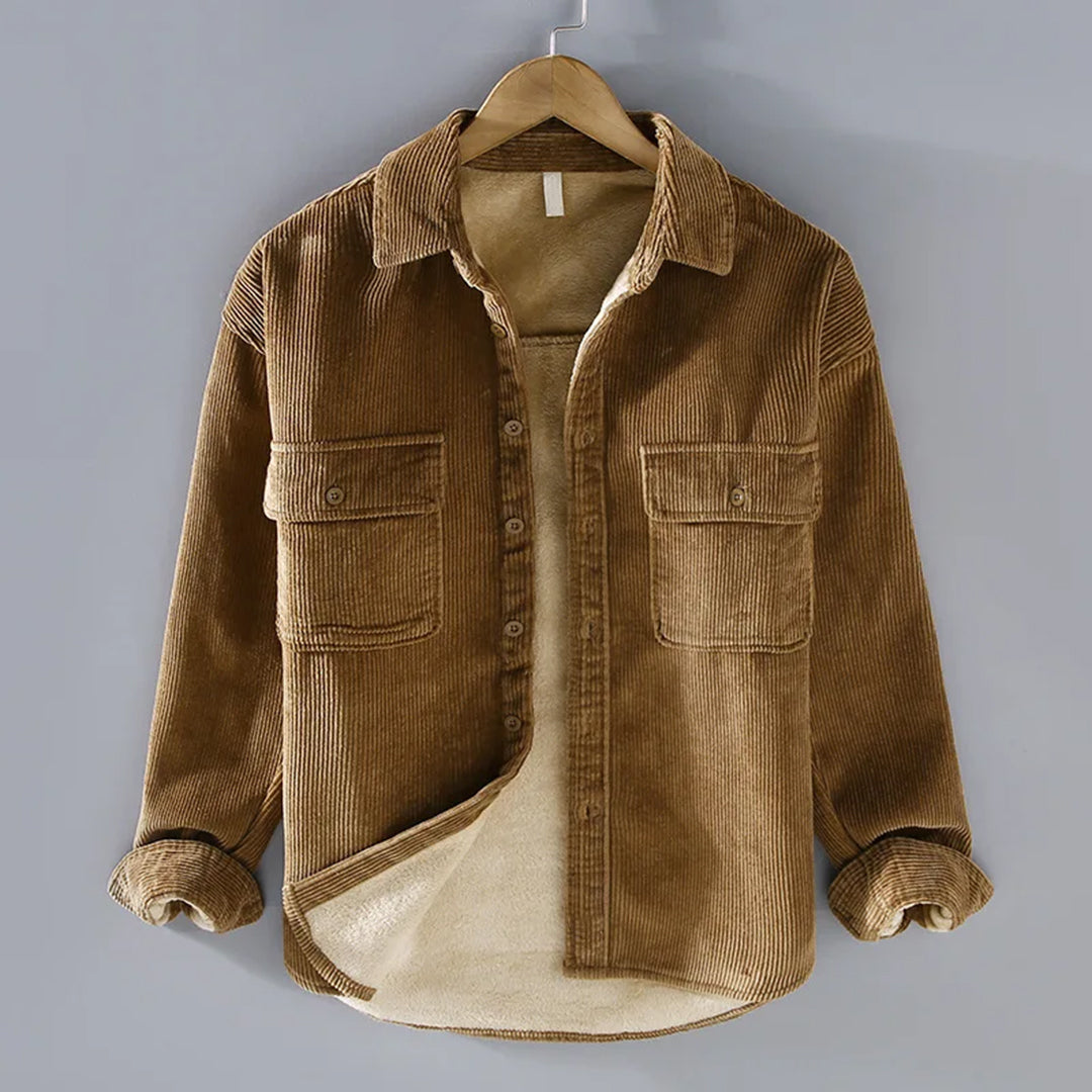 Men's Corduroy Fleece-Lined Overshirt