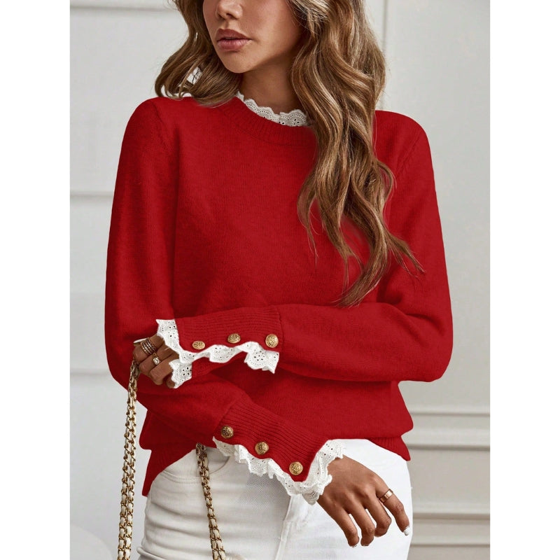 Liesel-Mae Lace Collar Sweater