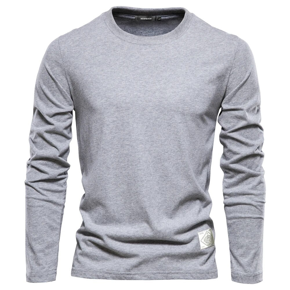 Men’s Cotton Long Sleeve Crew Neck T-Shirt