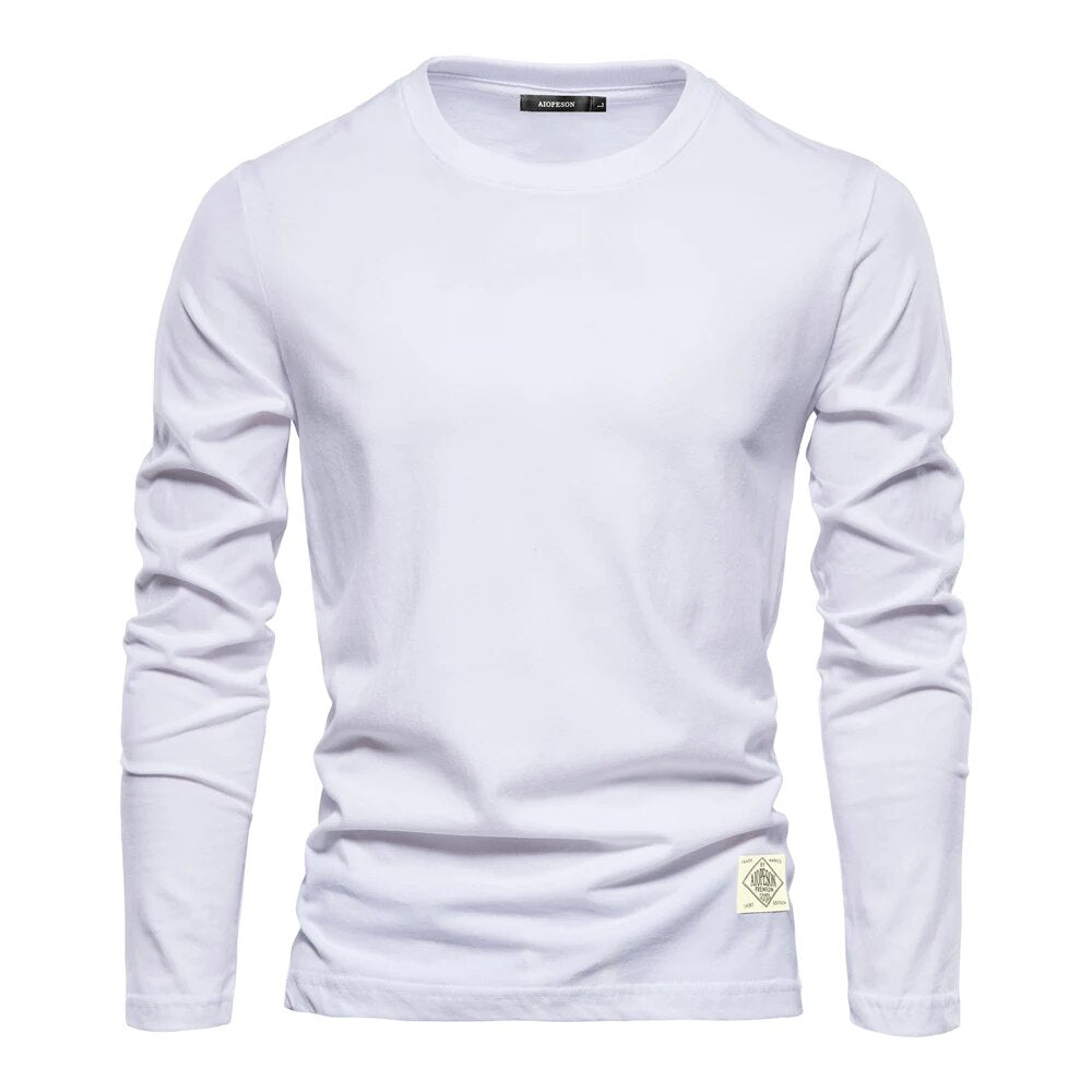 Men’s Cotton Long Sleeve Crew Neck T-Shirt