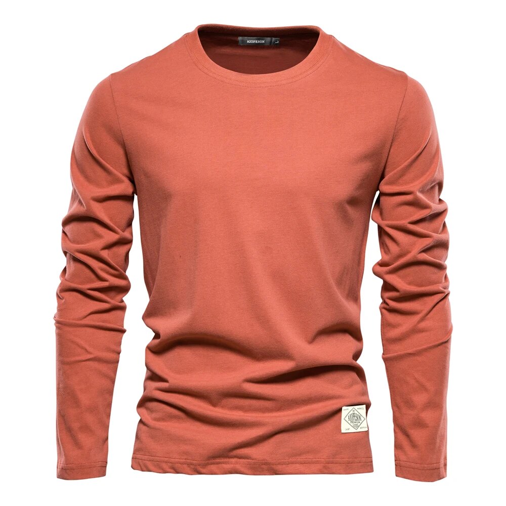Men’s Cotton Long Sleeve Crew Neck T-Shirt