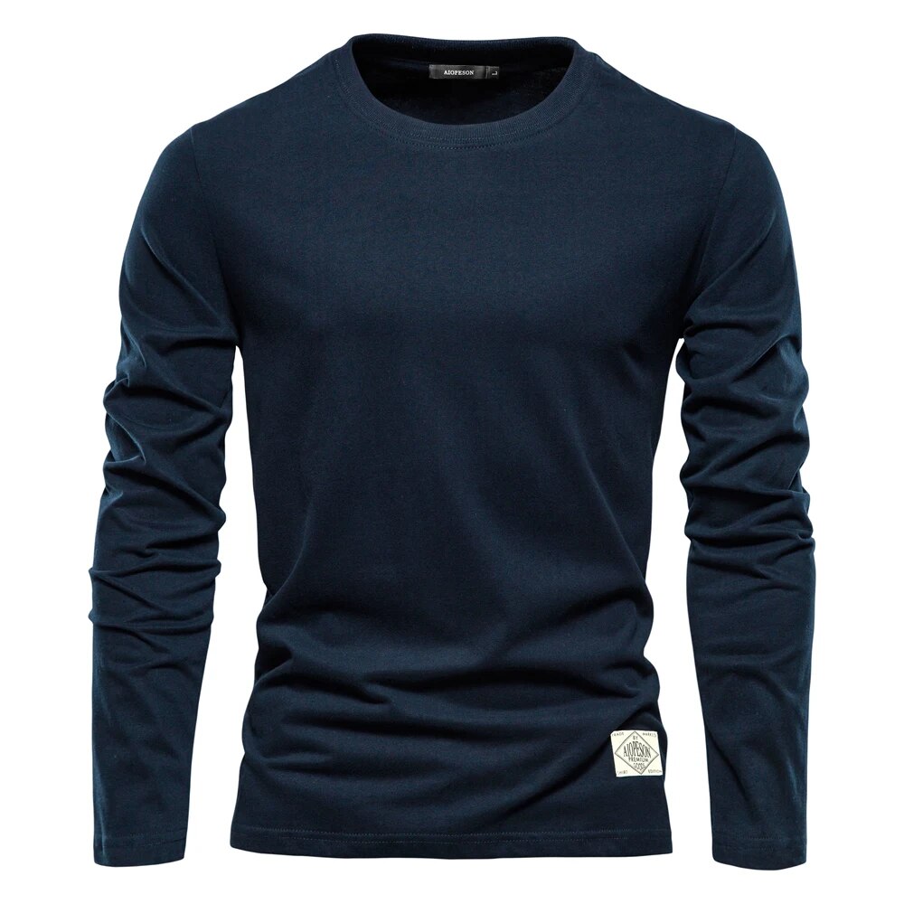Men’s Cotton Long Sleeve Crew Neck T-Shirt