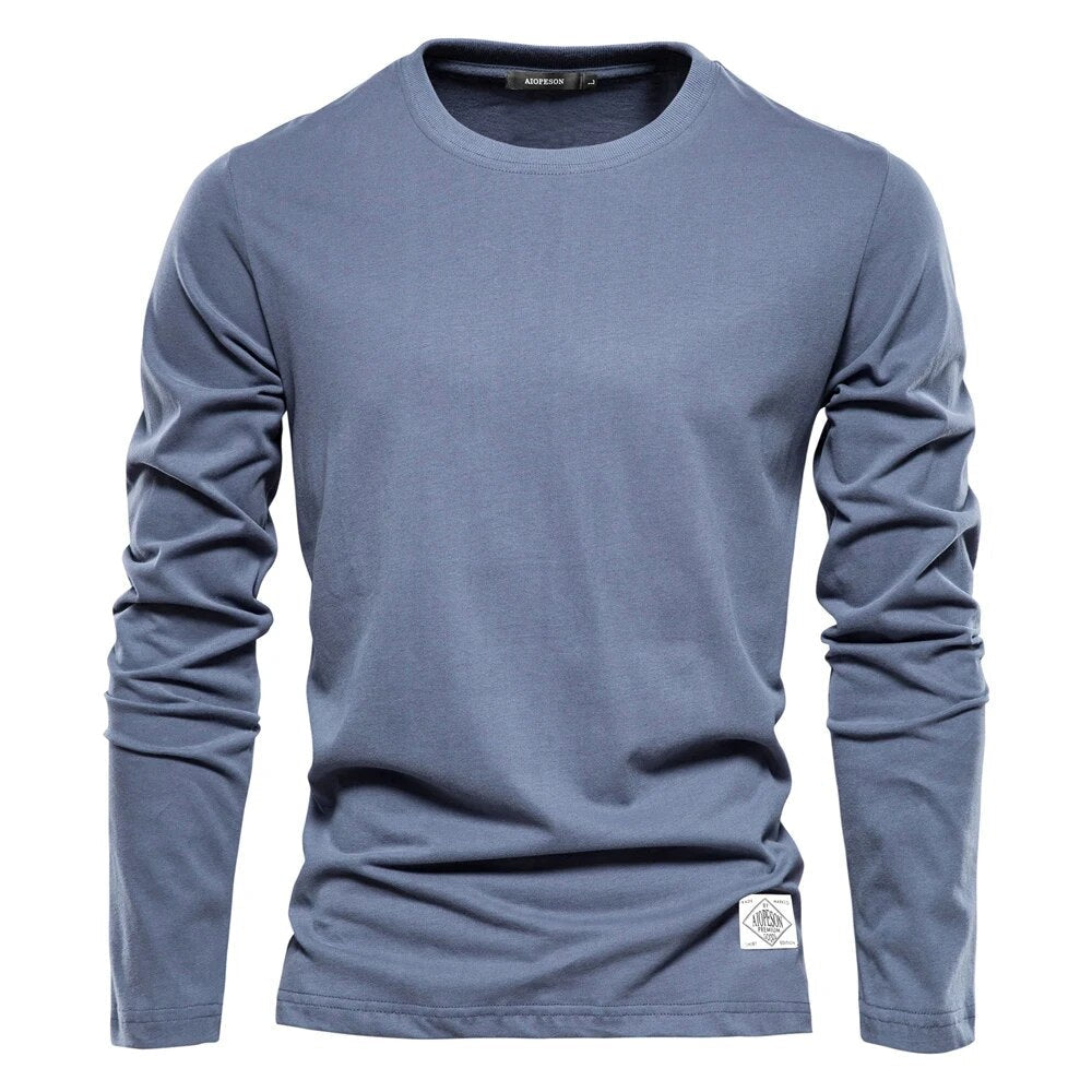 Men’s Cotton Long Sleeve Crew Neck T-Shirt