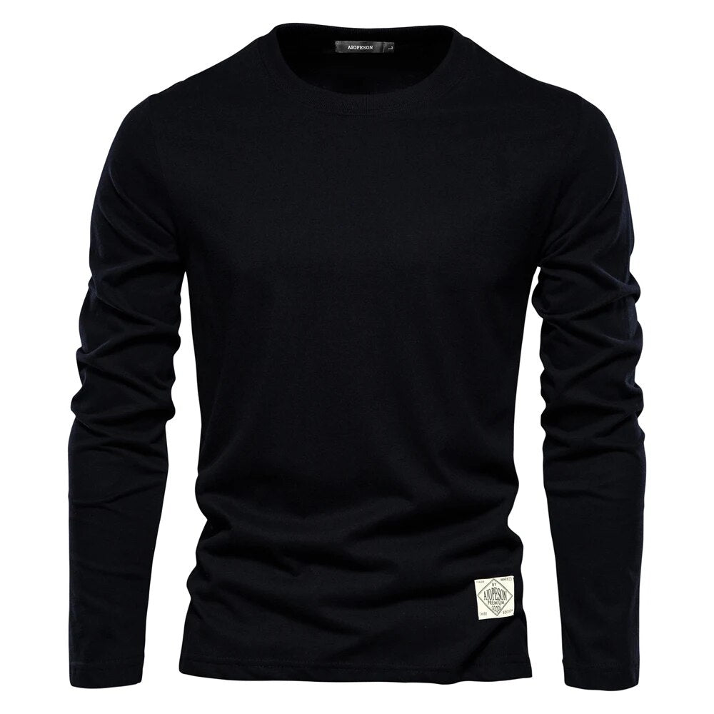 Men’s Cotton Long Sleeve Crew Neck T-Shirt