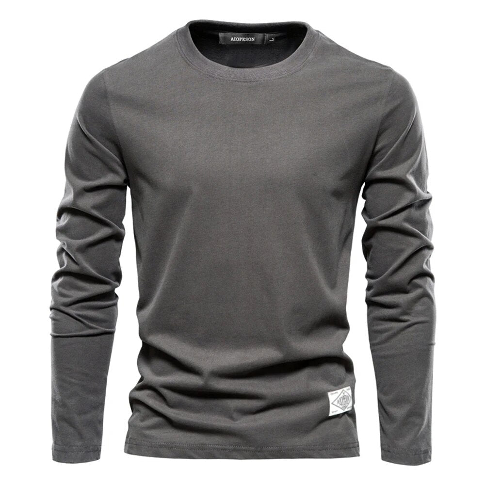 Men’s Cotton Long Sleeve Crew Neck T-Shirt
