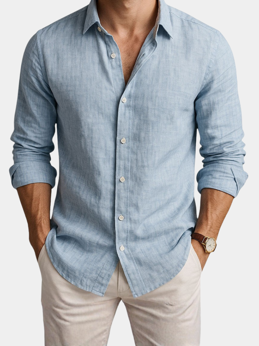 Men's Casual Linen Long Sleeve Summer Shirt