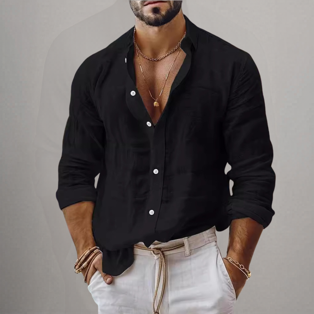 Men's Casual Linen Long Sleeve Summer Shirt