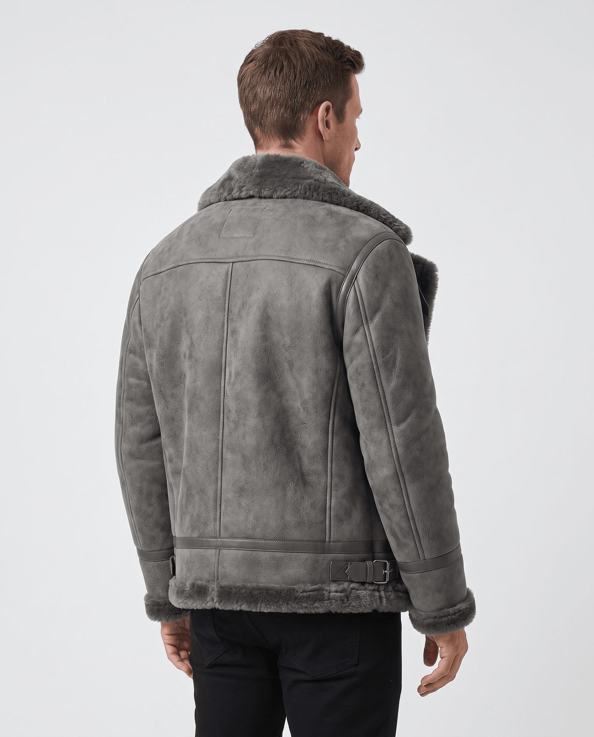 Leather Shearling Aviator Jacket – Distressed Finish & Lamb Fur Lining | Rodie