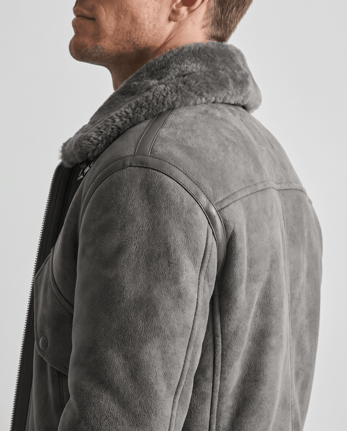 Leather Shearling Aviator Jacket – Distressed Finish & Lamb Fur Lining | Rodie