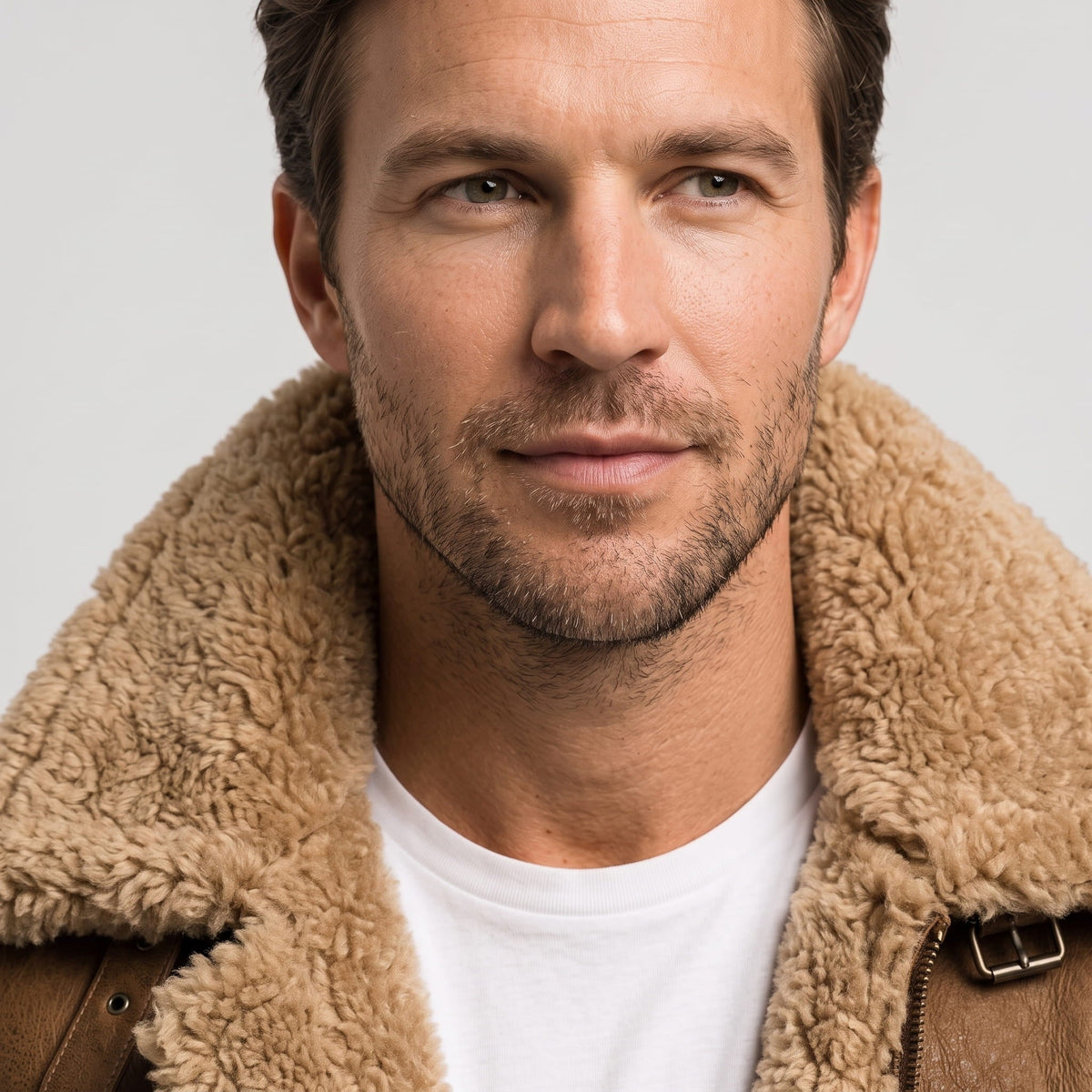 Leather Shearling Jacket – Fur Lining & Utility Pockets | Moreno