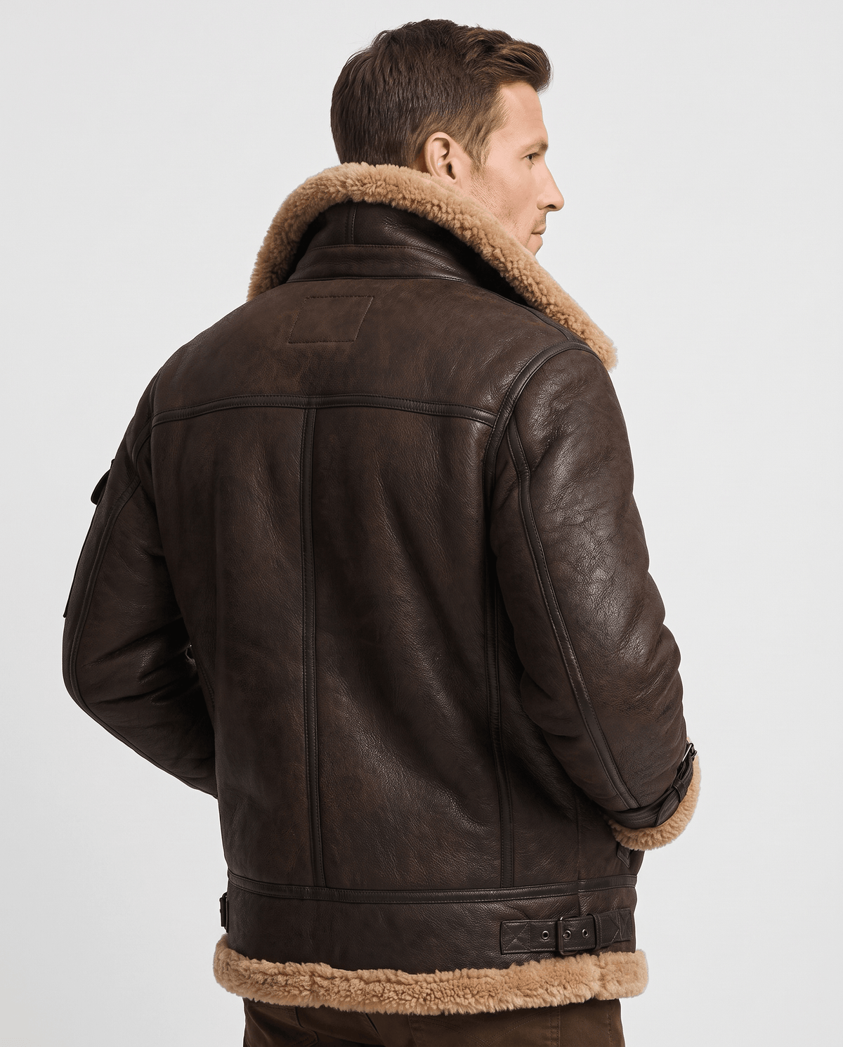 Leather Shearling Jacket – Fur Lining & Utility Pockets | Moreno
