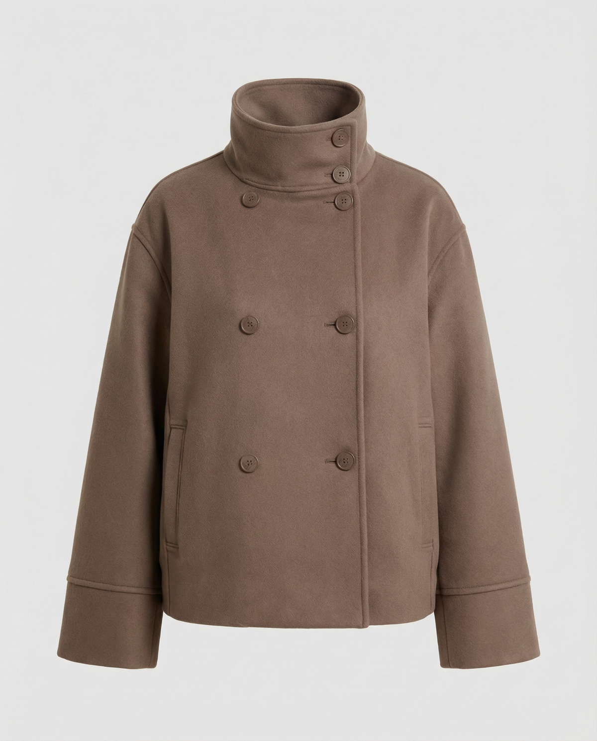 Women's Cropped Jacket | Double-Breasted High Collar