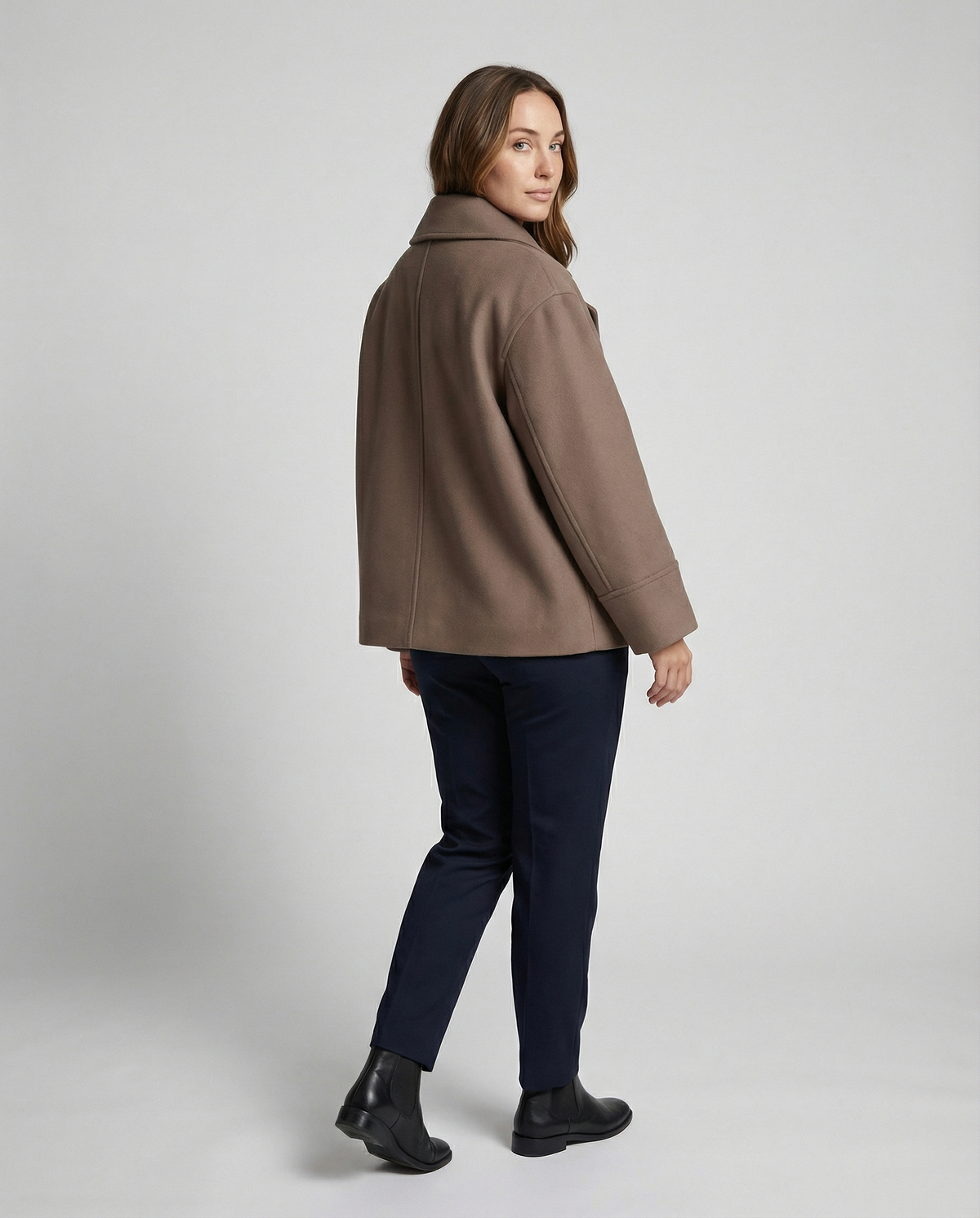 Women's Cropped Jacket | Double-Breasted High Collar