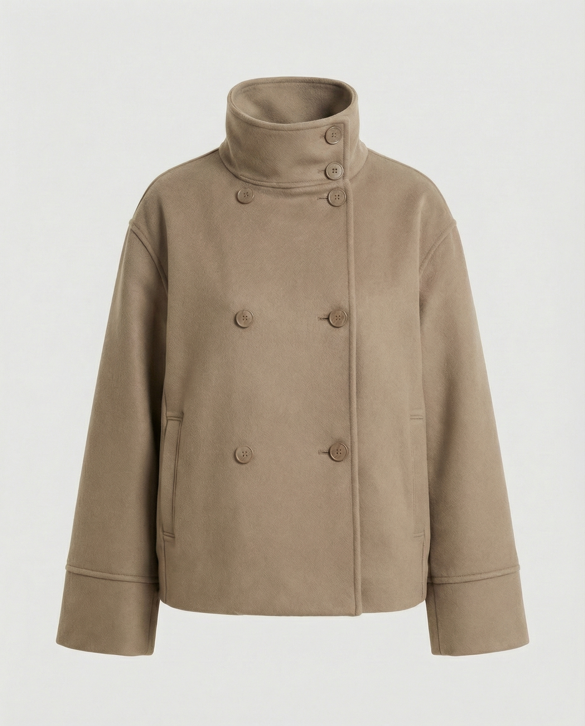 Women's Cropped Jacket | Double-Breasted High Collar