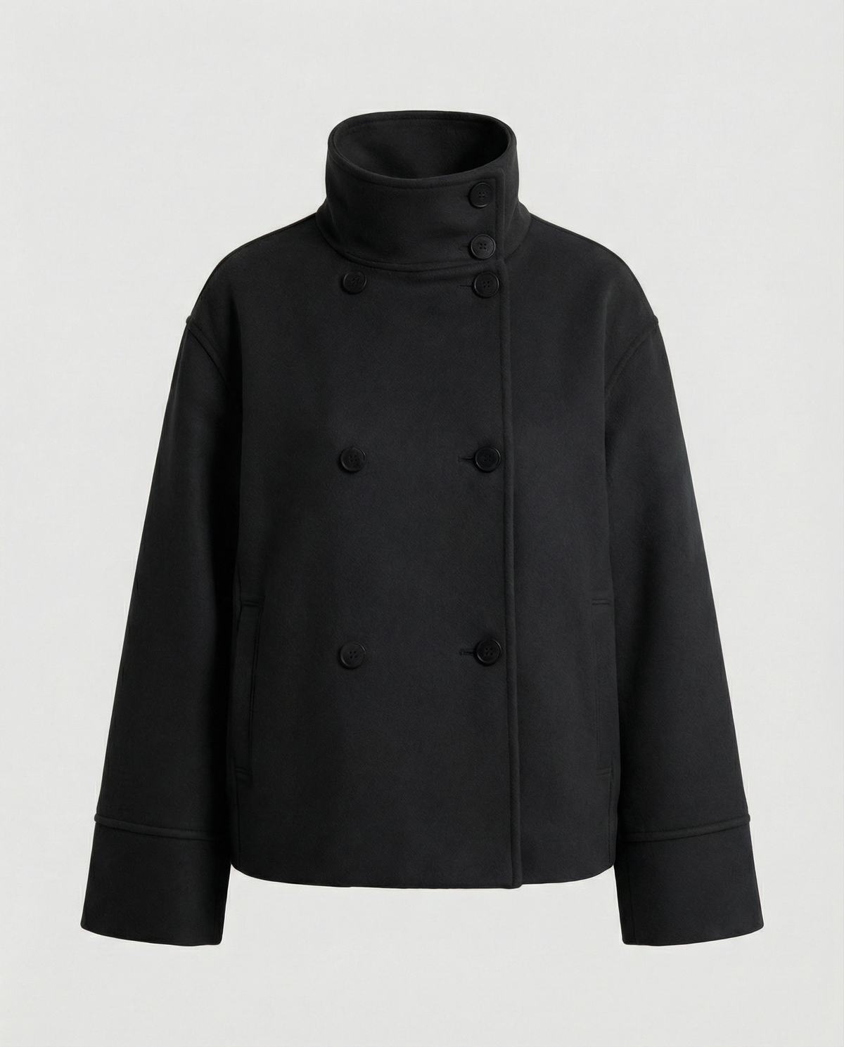 Women's Cropped Jacket | Double-Breasted High Collar