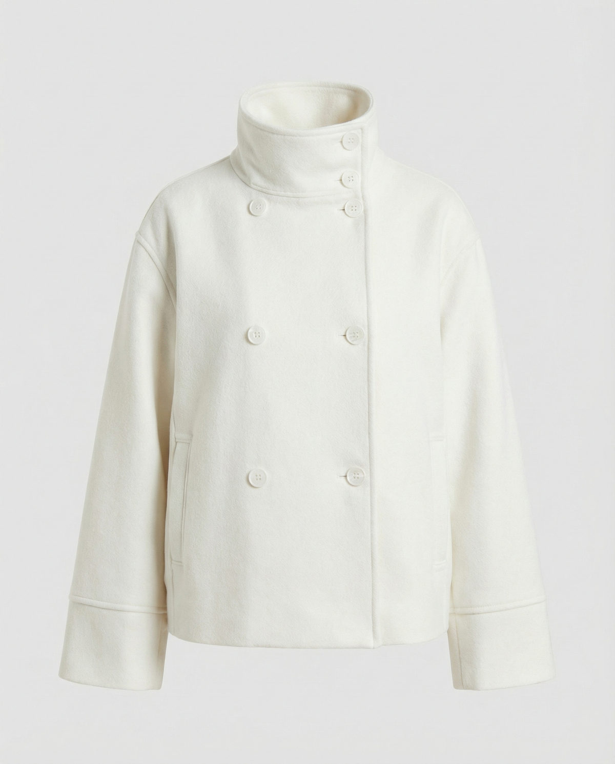 Women's Cropped Jacket | Double-Breasted High Collar