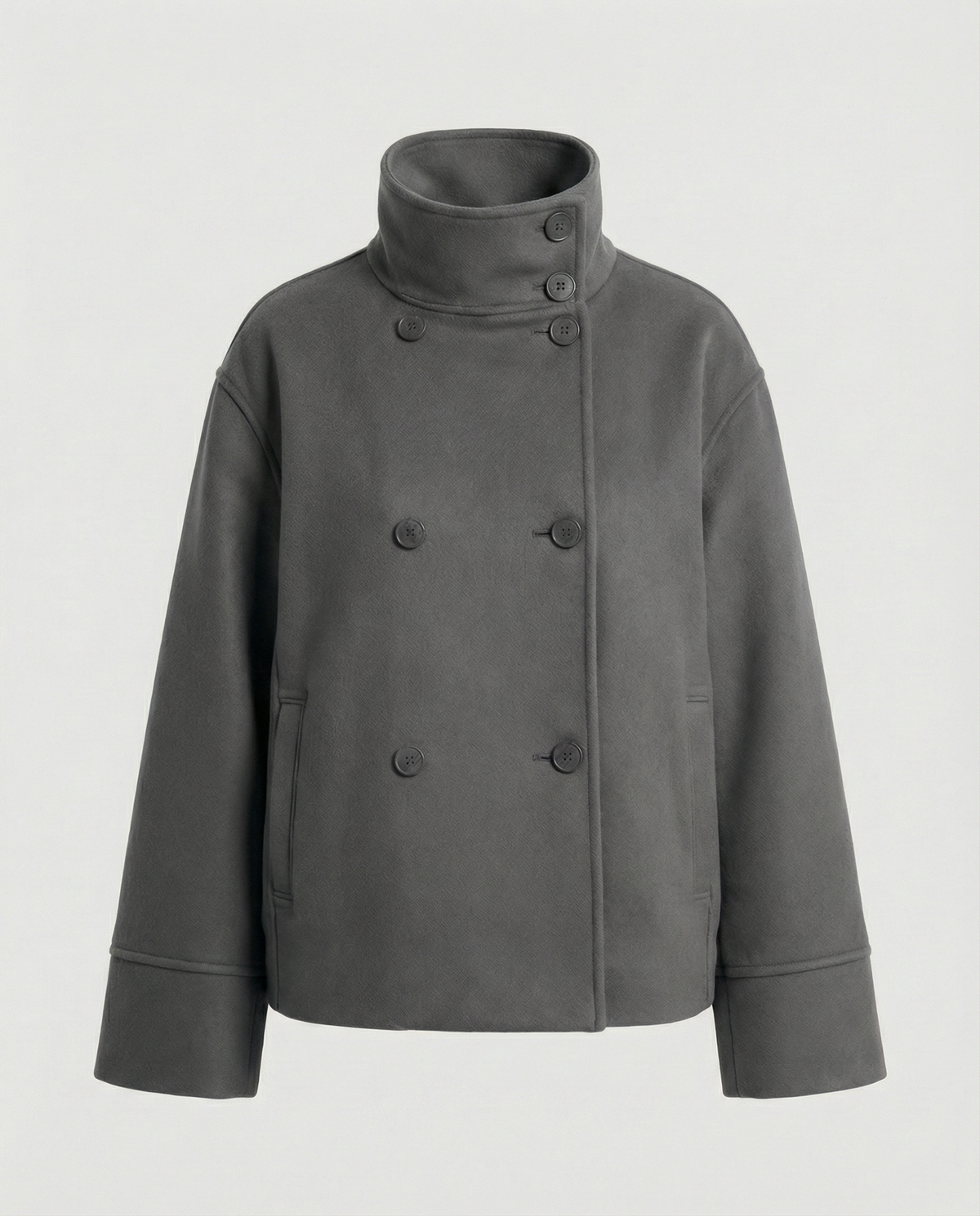 Women's Cropped Jacket | Double-Breasted High Collar