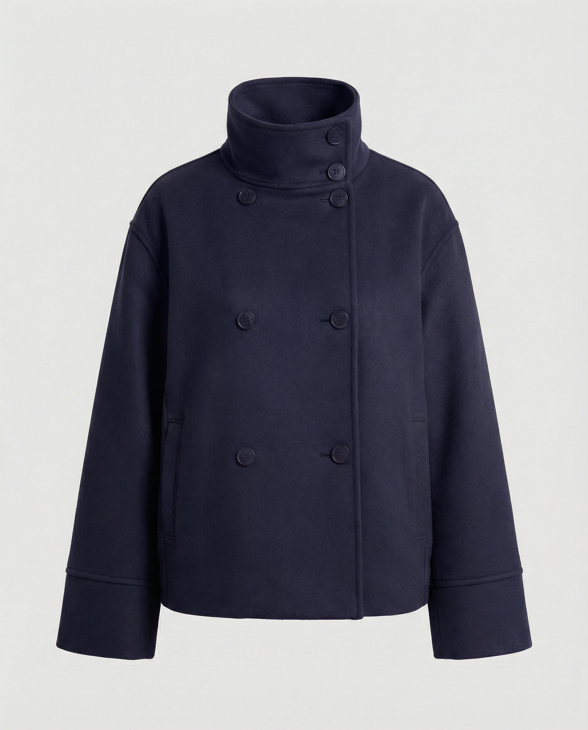 Women's Cropped Jacket | Double-Breasted High Collar