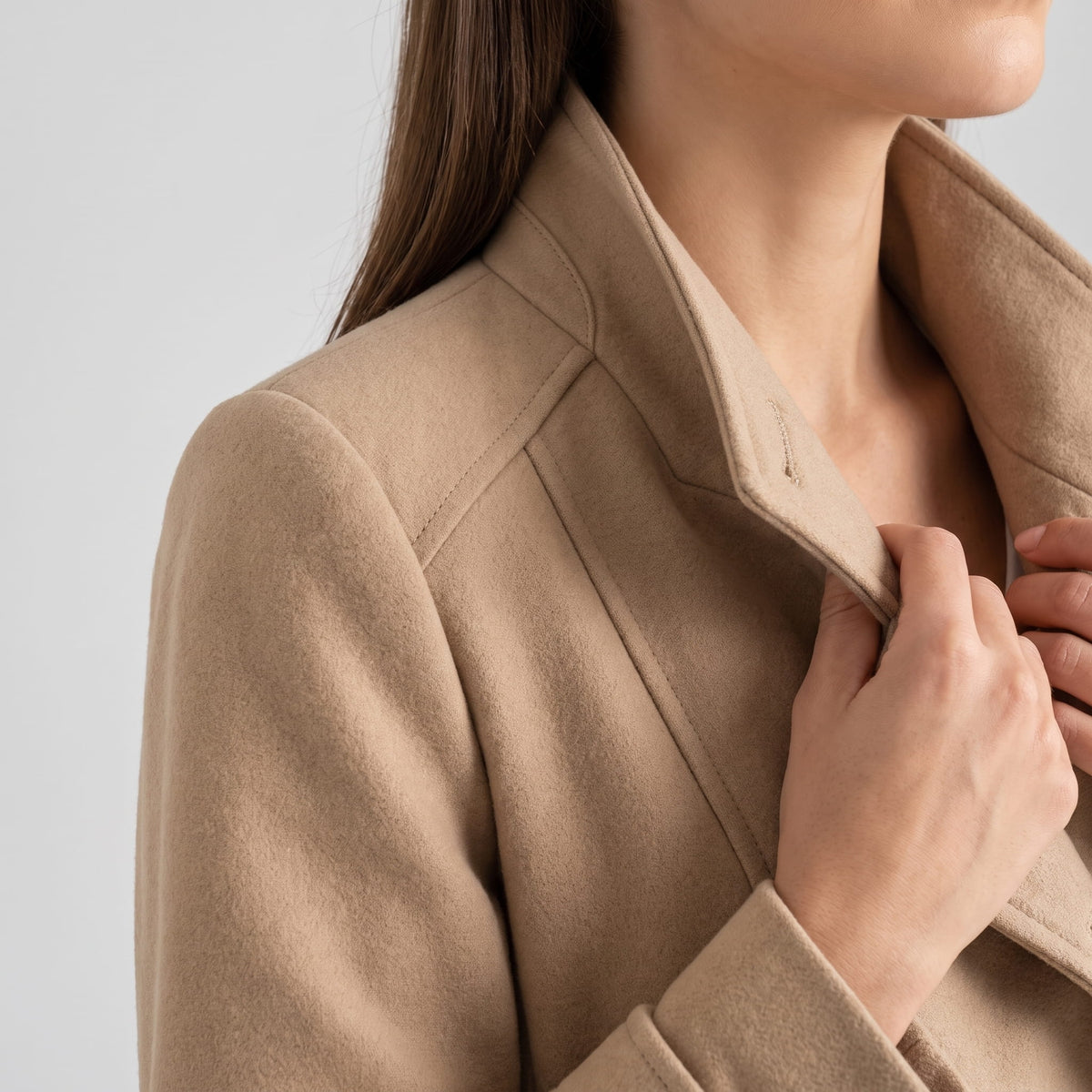 Long Trench Coat – Belted Waist & Double-Breasted Front | Joanne