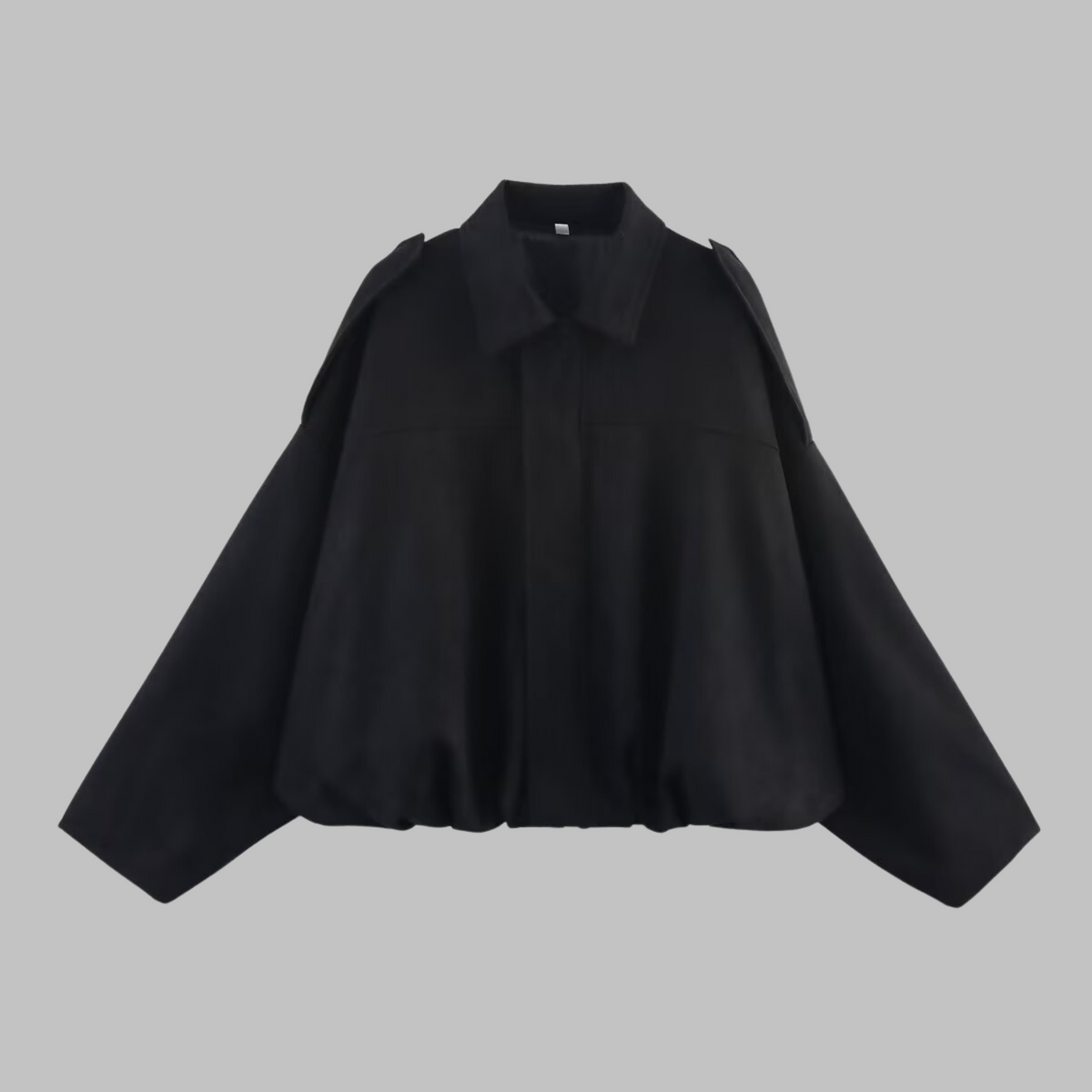 Sofia Suede Cropped Jacket – Oversized Drop-Shoulder Boxy Outerwear