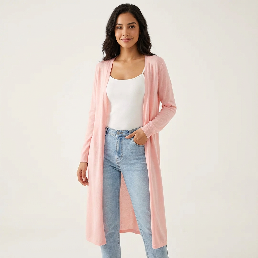 Women's Lightweight Long Cardigan | Open Front